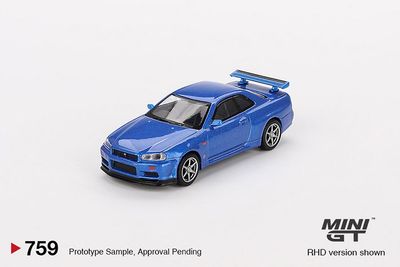 Mini GT Nissan Skyline GT-R (R34) V-Spec Bayside Blue