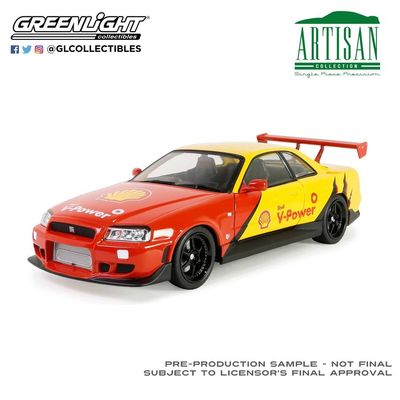 (Preorder) Greenlight 1:18 Shell Oil 1999 Nissan Skyline GT-R (R34)