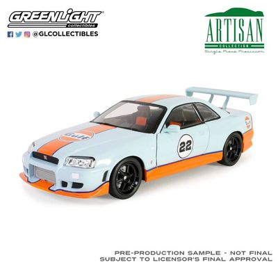 (Preorder) Greenlight 1:18 Gulf Oil 1999 Nissan Skyline GTR (R34)