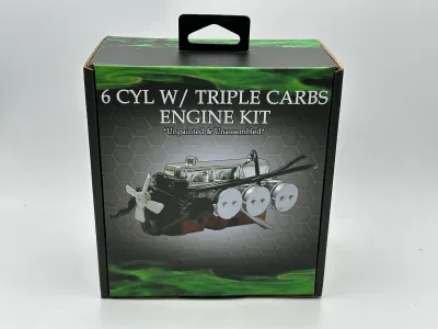 DDA623A 1/24 LC/LJ 6 Cyl Engine with Triple Carbs Plastic Kit Accessory