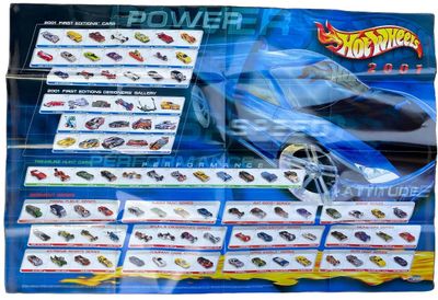 2001 Hot Wheels 1/64th Diecast Line Poster