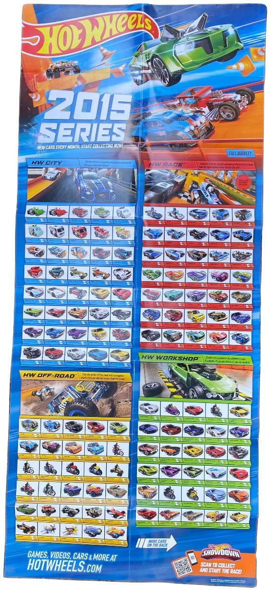 2015 Series Hot Wheels 1/64th Diecast Line Double Sided Poster
