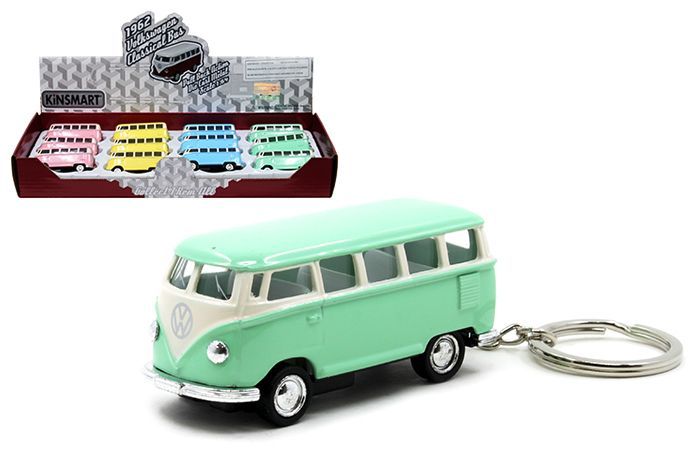 Kinsmart 1962 Volkswagen Samba Classical Bus Pastel Keychain 1:64