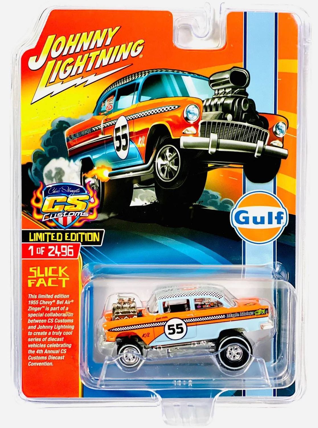 Johnny Lightning CS Customs Exclusive Gulf 1955 Chevy Bel Air