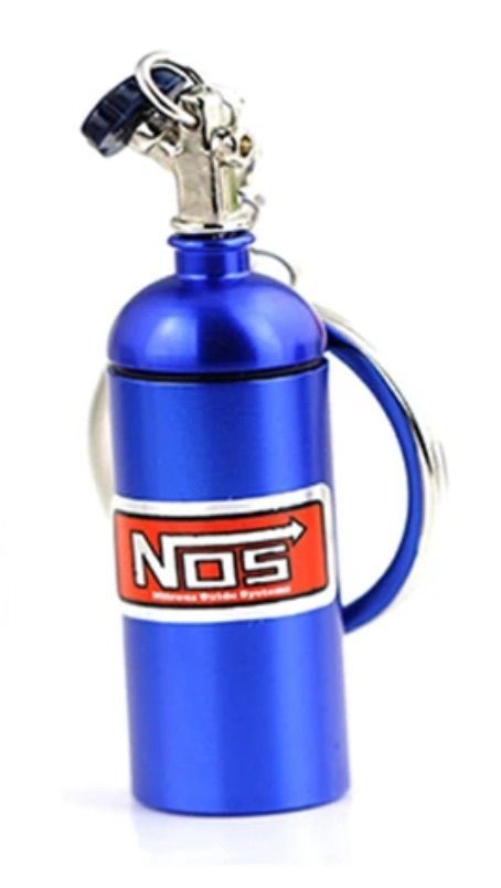 Mini NOS Nitrous Bottle Blue Keyring