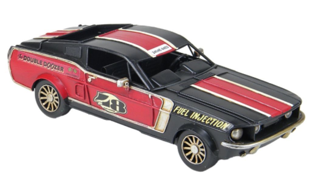 Ford Mustang Hot Racer Black & Red 32cm Metal Ornament