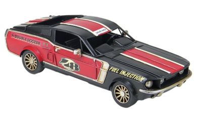 Ford Mustang Hot Racer Black & Red 32cm Metal Ornament