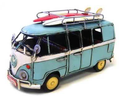 Volkswagen (VW) Kombi Blue 20cm Metal Ornament
