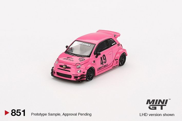 (Preorder) Mini GT ABARTH 595 LB-WORKS x Abas Works Pink