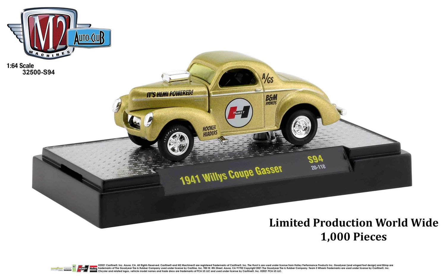 M2 Machines Auto-Club 8 S94 1941 Willys Coupe Gasser