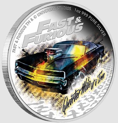 2023 Fast And Furious Quarter Mile at a Time 1oz Silver Proof Coloured Coin