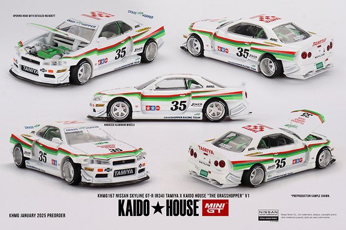 (Preorder) Kaido House KHMG167 Nissan Skyline GT-R (R34) TAMIYA x KAIDO HOUSE The GRASSHOPPER V1