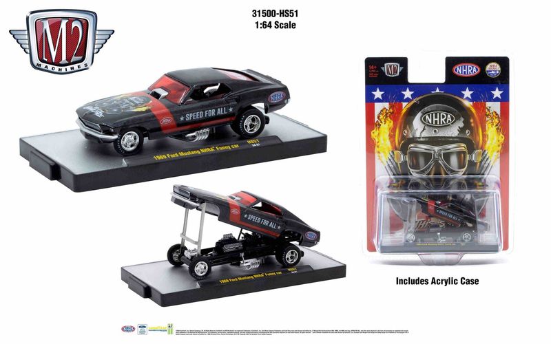 M2 Machines HS51 1969 Ford Mustang NHRA Funny Car Hobby Exclusive M2 Machines HS51 1969 Ford Mustang NHRA Funny Car Hobby Exclusive