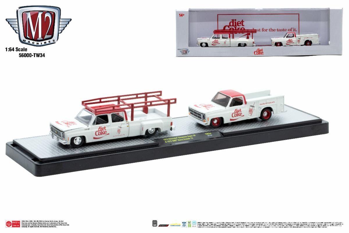 M2 Machines Auto-Haulers TW34 1973 Chevrolet Cheyenne Super 30 & 1975 GMC Sierra Grande 15