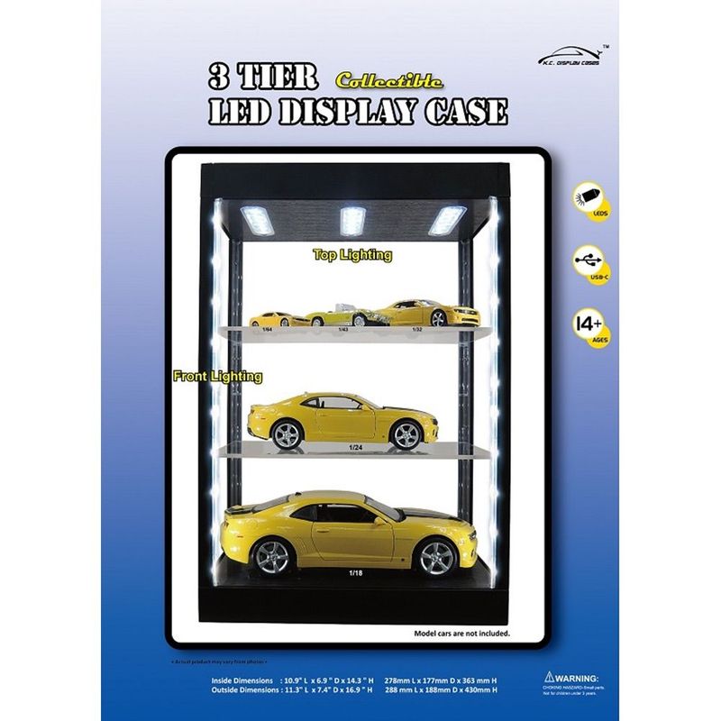 KC Display Cases 3 Tier LED Lighted Display Case