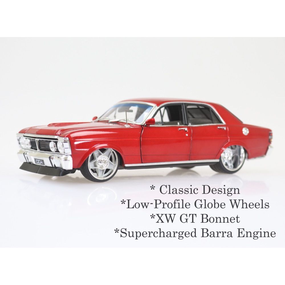 DDA2492 1/24 Candy Red XY Ford Falcon Custom with Super Charged Barra Engine