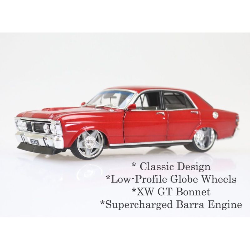 DDA2492 1/24 Candy Red XY Ford Falcon Custom with Super Charged Barra Engine