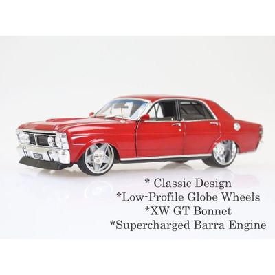 DDA2492 1/24 Candy Red XY Ford Falcon Custom with Super Charged Barra Engine