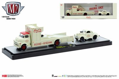 M2 Machines Coca-Cola Auto-Haulers TW34 1957 Dodge COE & 1941 Willys Coupe Gasser