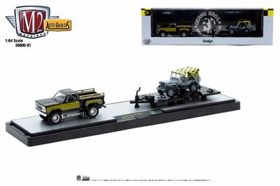 M2 Machines Auto-Haulers R81 1978 Dodge Custom 100 Warlock & 1944 Jeep MB