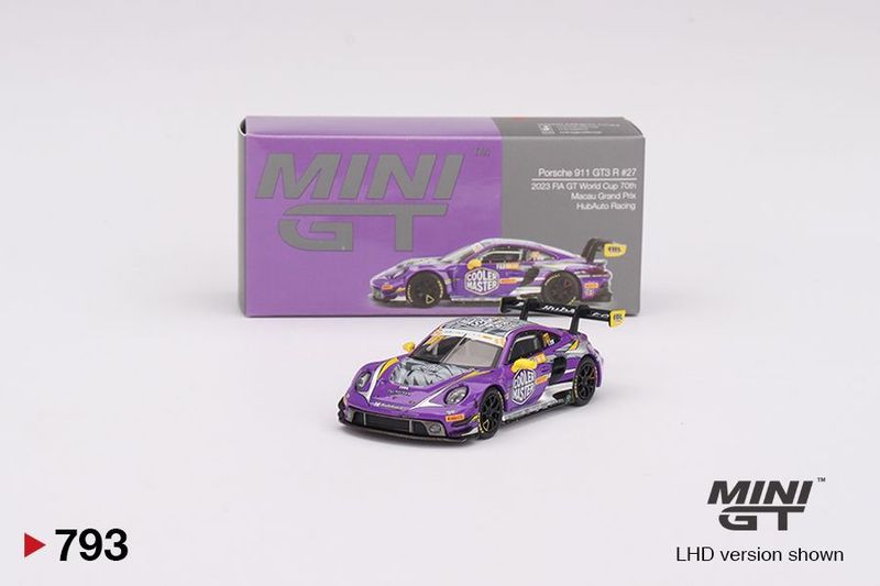 Mini GT Porsche 911 GT3 R #27 HubAuto Racing 2023 FIA GT World Cup 70th Macau Grand Prix