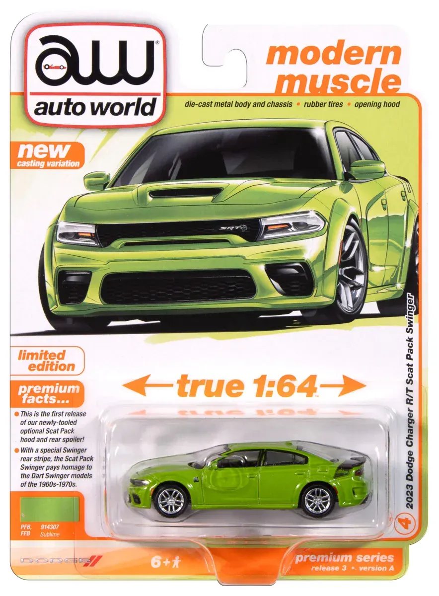 Auto World Premium Series Release 3 Version A 2023 Dodge Charger R/T Scat Pack Swinger
