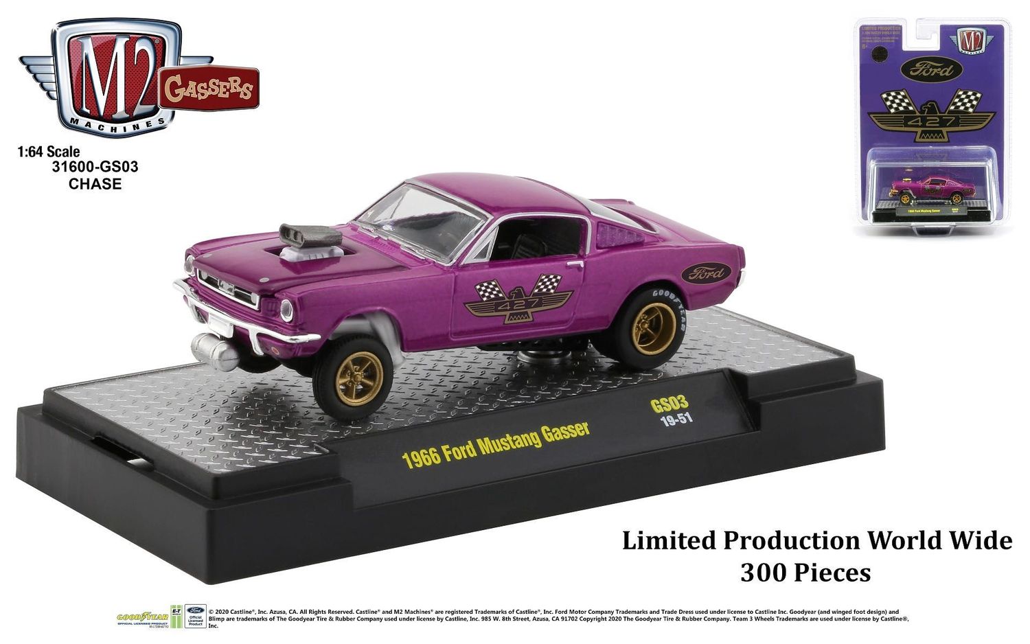 M2 Machines GS03 1966 Ford Mustang Gasser CHASE