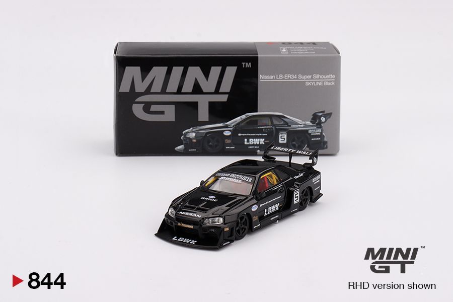 Mini GT Nissan LB-ER34 Super Silhouette SKYLINE Black Mini GT Nissan LB-ER34 Super Silhouette SKYLINE Black