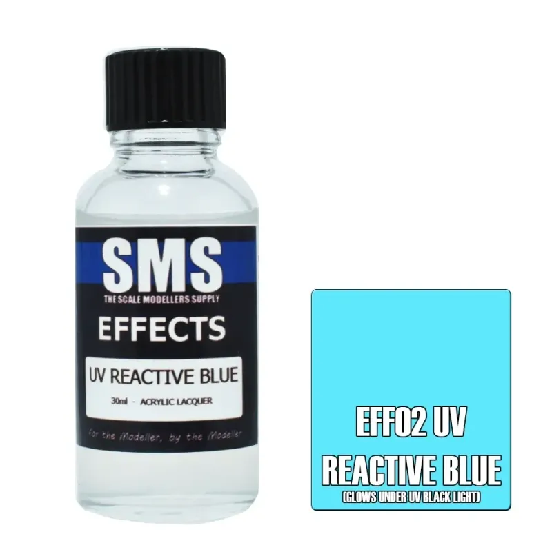 SMS Effects Acrylic Lacquer Series EFF02 UV Reactive Blue 30ml