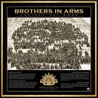 Spirit Of Anzac Spirit Of Anzac "Brothers In Arms" Centennial Edition Framed Print