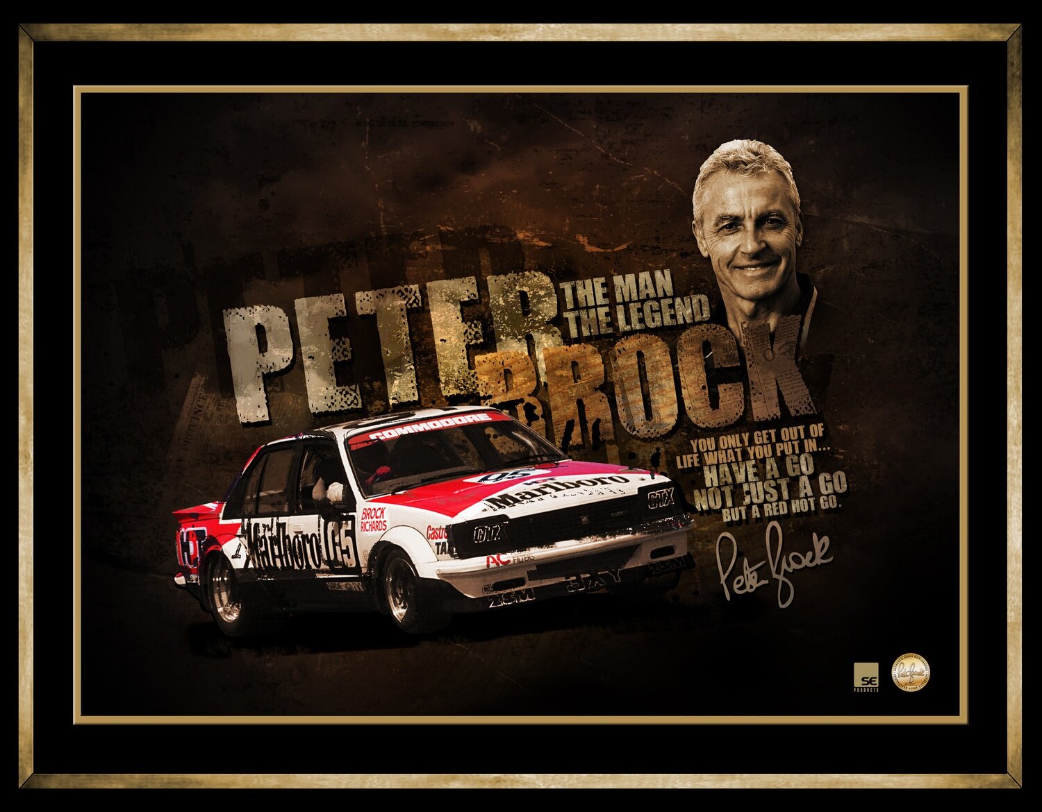 Peter Brock The Man The Legend – Holden Commodore Framed Motorsport Print Peter Brock The Man The Legend – Holden Commodore Framed Motorsport Print