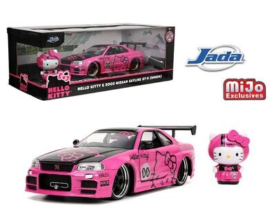 Jada Hello Kitty & 2002 Nissan Skyline GTR BNR34