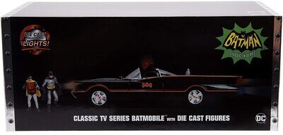 Jada Batman 1/18 Classic TV Series Batmobile with Die Cast Figures