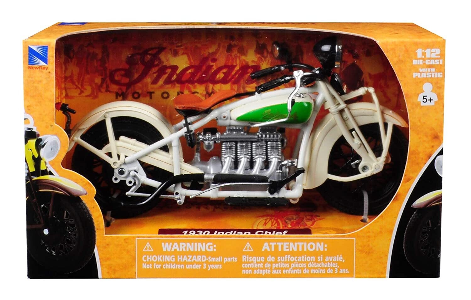 NewRay 1930 Indian Chief Motorcycle 1:12 Scale Diecast Model