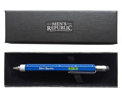 Men's Republic Stylus Pen Pocket Multi Tool 9-in-1 functions - Blue Men's Republic Stylus Pen Pocket Multi Tool 9-in-1 functions - Blue