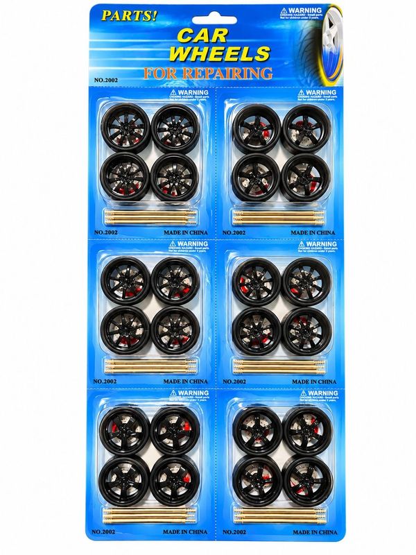 MJ2002B Black Star Rims & Wheel Set 1/24