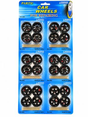 MJ2002B Black Star Rims & Wheel Set 1/24 MJ2002B Black Star Rims & Wheel Set 1/24