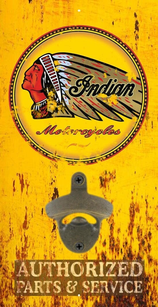 Indian Motorcycle Vintage Style Wall Mounted Bottle Opener Indian Motorcycle Vintage Style Wall Mounted Bottle Opener
