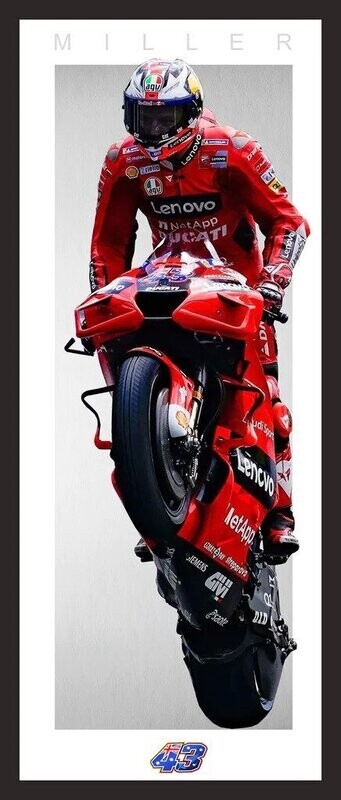 Jack Miller 43 Ducati MotoGP red motorcycle racing wall art print