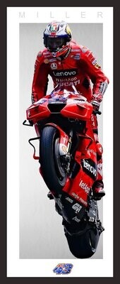 Jack Miller 43 Ducati MotoGP Wall Art – Australian Motorcycle Racing Print Jack Miller 43 Ducati MotoGP red motorcycle racing wall art print