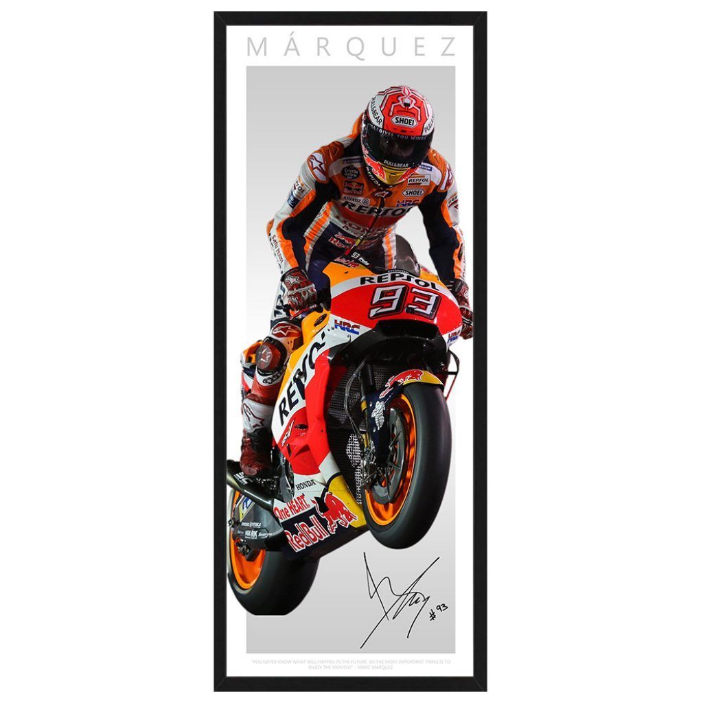 Marc Marquez Wheelie MotoGP Framed Lithograph