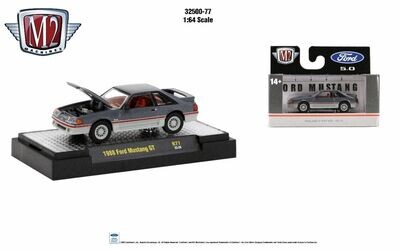 M2 Machines 1988 Ford Mustang GT 5.0 grey 1:64 Fox Body diecast model R77