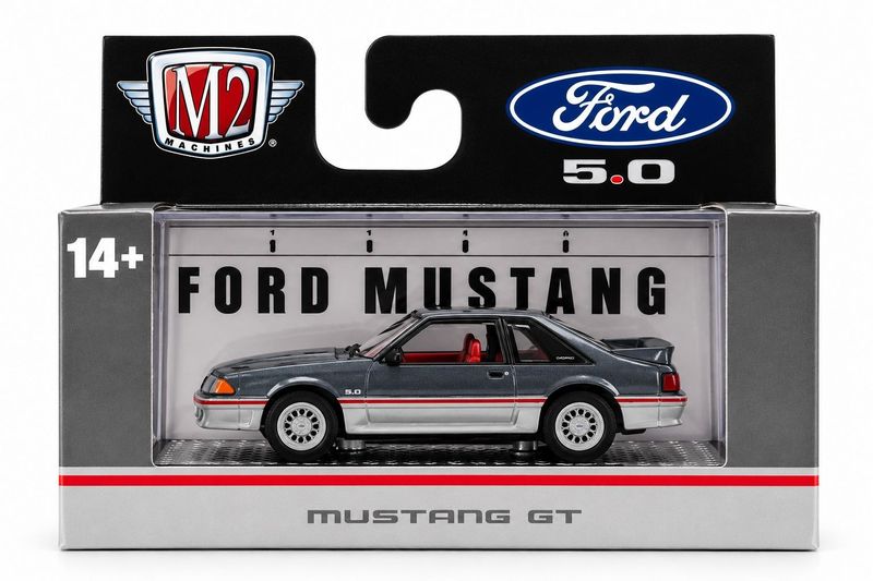 M2 Machines Auto-Thentics 1988 Ford Mustang GT 5.0 R77 1:64 Diecast Model