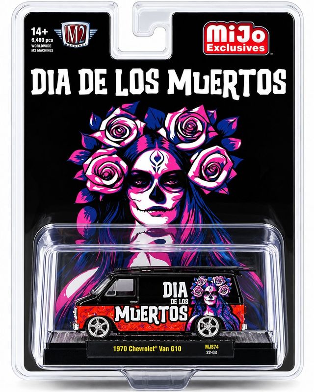 M2 Machines MJS62 1971 Chevrolet Van G10 “Dia De Los Muertos“ Mijo Exclusives