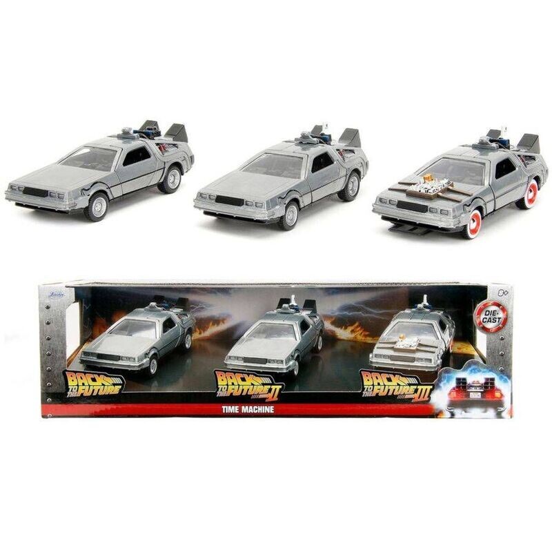 Jada Back to the Future Time Machine Deloren 1/32 Scale 3 Pack