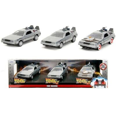 Jada Back to the Future Time Machine Deloren 1/32 Scale 3 Pack