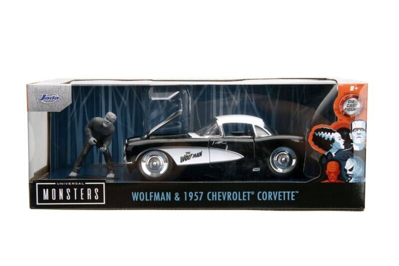 Jada Universal Monsters Wolfman & 1957 Chevrolet Corvette