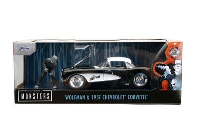 Jada Universal Monsters Wolfman & 1957 Chevrolet Corvette
