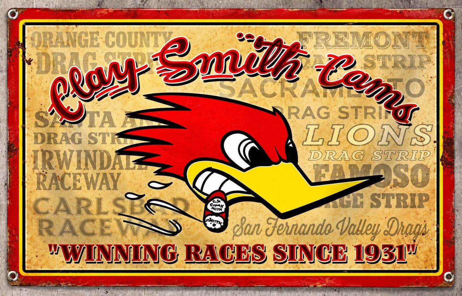 Clay Smith Cams "Winning Races Since 1931" Banner Flag