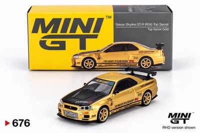 Mini GT Nissan Skyline GT-R (R34) Top Secret Gold - Japan Exclusive Mini GT Nissan Skyline GT-R (R34) Top Secret Gold - Japan Exclusive